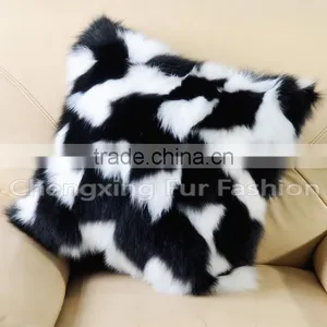 CX-D-33 Genuine Fox Fur Floor Cushion Covers/ Pillow Case thumbnail-4