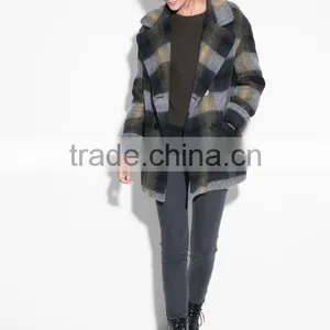 Winter Season Check Design Lady Coat thumbnail-5