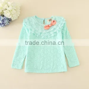 Fleece Undershirts Children Autumn Clothes High Quality Lace Girls Winter Lonh Sleeve Tee Warm Soft Kids Tee thumbnail-6