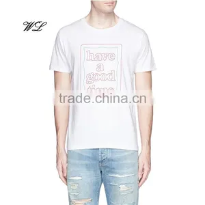 2017 Wholesale Summer Men's White T-shirt Fashion Prining Men's T-shirt Cotton Men's Clothing thumbnail-1