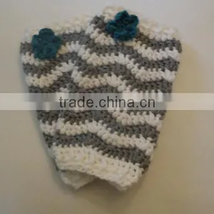 Newborn Toddlers Winter Clothes Floral Pattern Knitted Hats With Leg Warmer Outfits For Baby thumbnail-4