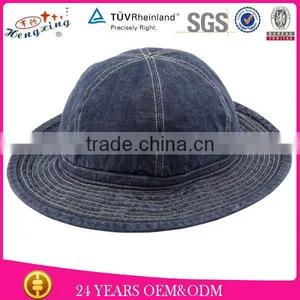 Blank Navy Blue Custom Jean Bucket Hat thumbnail-1