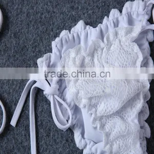 M742 D.Y Fashion 2016 Ladies White Lace Split Bikini Swimwear Beachwear thumbnail-5