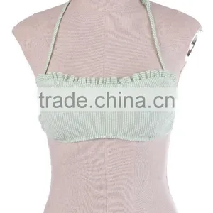 Monogrammed Seersucker Bandeau Swim Top thumbnail-2
