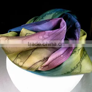Scarf, Silk Scarf, Hand Painted Silk Scarf - Quintessence Silk - Purple Moss Blue - Spellbound Magic thumbnail-3