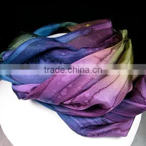 Scarf, Silk Scarf, Hand Painted Silk Scarf - Quintessence Silk - Purple Moss Blue - Spellbound Magic thumbnail-4