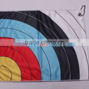 High Quality Custom Sublimated Microfiber Golf Towel With Hook Wholesale thumbnail-1