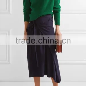 Slips On Wholesale High Quality Cropped Cashmere Sweater of Green Color thumbnail-4