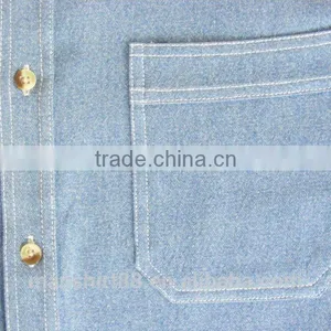 Short Sleeve Contrast Color Floral Denim Shirts thumbnail-3