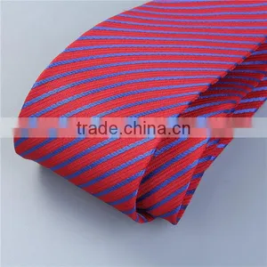 Polyester Necktie Red & Blue Stripe Wedding Tie thumbnail-2