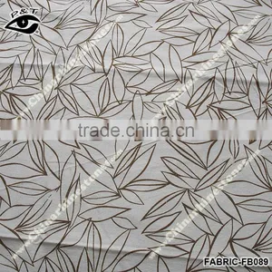 Simple Leaf Printed Fabric Linen Fabric thumbnail-1