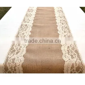 Lace and Burlap Table Runner,Laser Cut Felt Table Runner,Table Runner for Wedding Decoration thumbnail-1