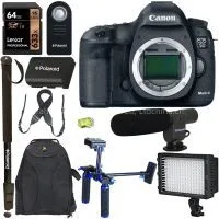 EOS 5D Mark III 22.3 MP Full Frame CMOS Digital SLR Camera Body Bundle With Polaroid Dual Grip Chest Stabilizer and Accessories (12 Items) thumbnail-1