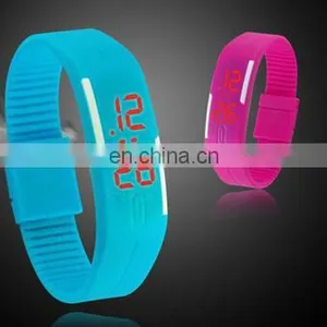 Wholesale Mix 10colors LED Touch Screen Bracelet Couple Tables Silicone Mini Electronic Watch New Fashion Men Women WATCH thumbnail-3
