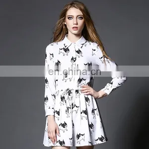 Factory Price Polo Neck Dress With Draw String Waist China Dress Manufacturer thumbnail-2