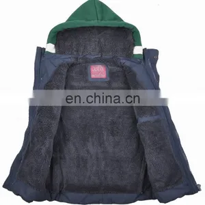 2015 Lastest Design Mens Faux Fur Lining Hooded Embroidery Fur Vest thumbnail-2