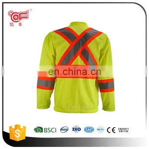 Cheap Safety Reflective hi Vis Shirts With Long Sleeve KF-041 thumbnail-2