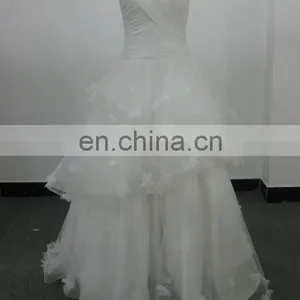 EBX-143 V-neck Chiffon Top With Flowers Wedding Gown thumbnail-1