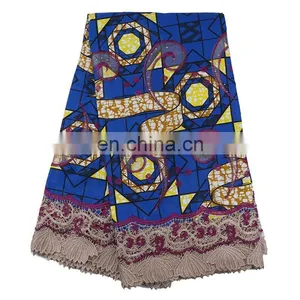 High-quality Wholesale Price 100% Cotton Wax for 6 Yards With Stones Lace Wax Print Fabric African L170727006 thumbnail-1