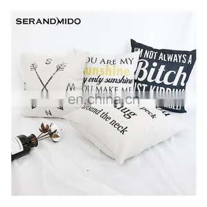 Cute Words Square 100% Polyester Custom Extra Large Linen Cushion Covers thumbnail-2