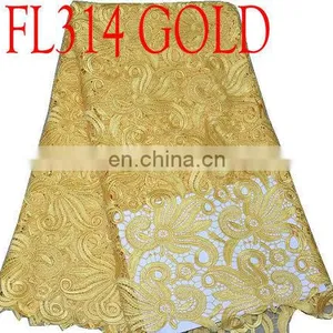 Free Shipping Cheap African Yellow Guipure Lace Fabric African Cord Lace thumbnail-5