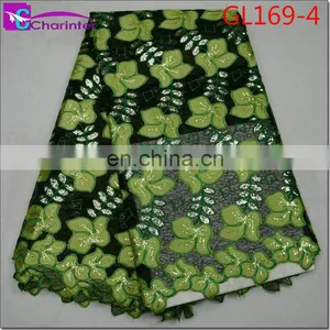 African Wedding Lace Fabrics Organza GL169 thumbnail-5