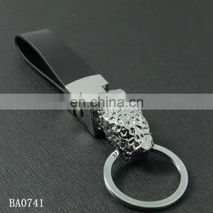 High Quality Leopard Head Shaped Personalized Metal Leather Key Chains thumbnail-1