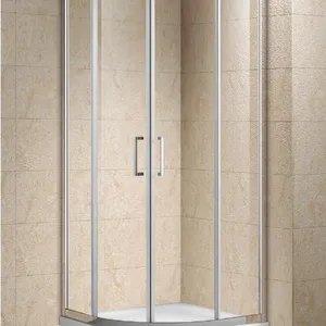 6mm Tempered Glass Shower Enclosure Quadrant Shape 2 Fixed Panels 2 Sliding Door thumbnail-1
