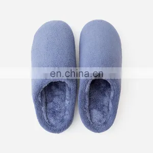 Womens Unisex Coral Fleece Slide On Couple Home House Slipper With Memory Foam thumbnail-1