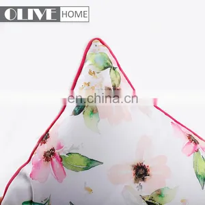 Hot Sale Custom Design Flower Paint Printed Decorative Pillow Outdoor Cushions for Car thumbnail-3