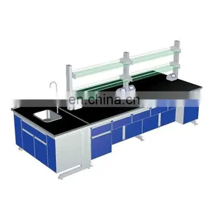 Steel Wood Lab Island Bench For University Laboratory With PVC Handle thumbnail-1