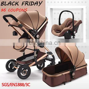 New 2018 Baby Stroller 3 In 1 For 0-3 Years Baby Prams With Removable Shopping Basket thumbnail-3