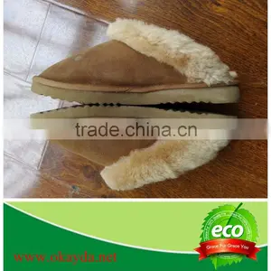 Women's Backless Sheepskin Slippers thumbnail-4
