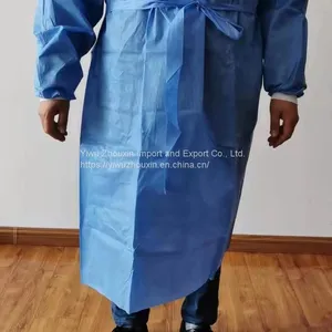 Level 2 SMS 45gsm Velcro Threaded Cuff Isolation Gown thumbnail-1