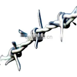 Heavy Coated Galvanized High Strength Reverse Twisted Barbed Wire Fence Wire thumbnail-1