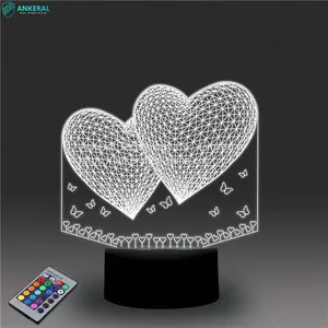 Love Heart Shape 3D Desk Lamp Best Promotional Gifts Half Price on Sale thumbnail-3