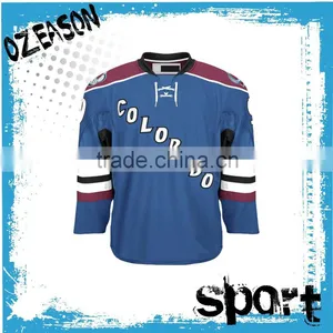 OEM Custom Fashion Blue Ice Hockey Jersey Design thumbnail-4