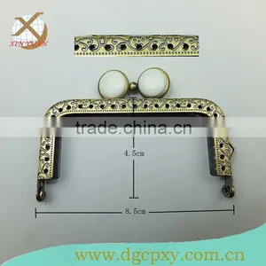 2015 Latest Metal Frame for Purse With Coins White Gems thumbnail-1