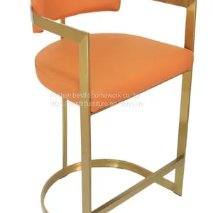 TY158 Fashion Bar Chair PU Comfortable Chair Stainless Steel Highchair Bar Stool thumbnail-2