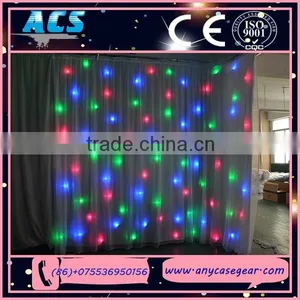 ACS Star Cloth, Star Cloth Curtain, White LED Wedding DJ Backdrop Star Cloth thumbnail-1