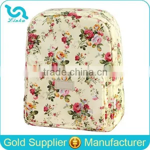 Designer Flower Print Oilcloth Backpack Diaper Bag Custom Waterproof Backpack Diaper Bag 2015 thumbnail-1