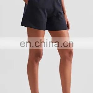 Fashion High Waist Women's Loose Casual Fitness Sports Clothing Shorts With Side Pockets Workout Running Gym Wear Yoga Shorts thumbnail-3