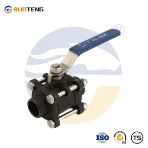 [RUOTENG] Carbon Steel WCB 3PC Ball Valve With BSP/BSPT/NPT Thread thumbnail-1