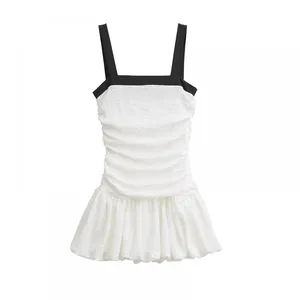 2025 Spring New European and American Wind Ball Version Texture Slimming Strap Dress for Women thumbnail-1