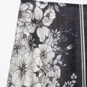 Vintage Floral Sexy Spaghetti Strap Long A-Line Flared Skirt Dress thumbnail-3