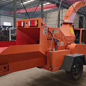 Factory Direct Large Mobile Branch Wood Chipper Garden Tree Crusher With Motor Used for Farm Construction Life-Long Maintenance thumbnail-4
