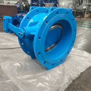 DN600 PN16 Cast Steel Ductile Iron QT450 Large Tilt Disc Flange Butterfly Wafer Type Check Valve thumbnail-4