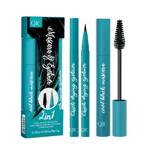 QIC 2-in-1 Eyeliner & Mascara Set – Waterproof, Smudge-proof; Lengthening, Volumizing, and Curling Makeup thumbnail-5