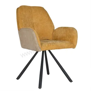 360 Swivel Modern Nordic Design Dining Chair Comfortable Velvet Fabric Durable Steel Legs Home Office Gym Hotel Hall Use thumbnail-2