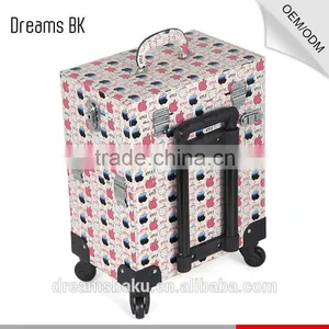 Professional Salon Beauty Box Pvc Cosmetic Makeup Kits Case With Rolling Wheels thumbnail-3